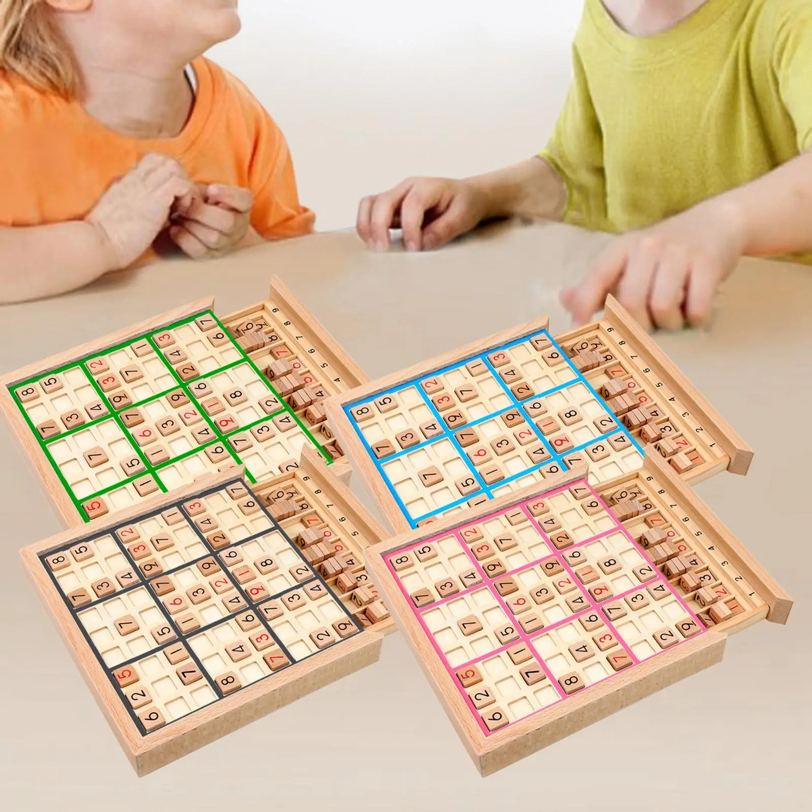 Wooden Sudoku Board Family Game Educational Playset for Kids Christmas Gift 2