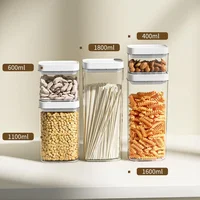 Airtight Food Storage Containers with Lids for Kitchen Pantry Organizer Stackable Boxes for Cereal Snack Flour Sugar Coffee 2