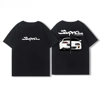 Car JDM Modified Car Supra Bull Demon King Retro Graphic T-shirt Men's Clothes Breathable Men's and Women's Motorcycle T-shirts 1