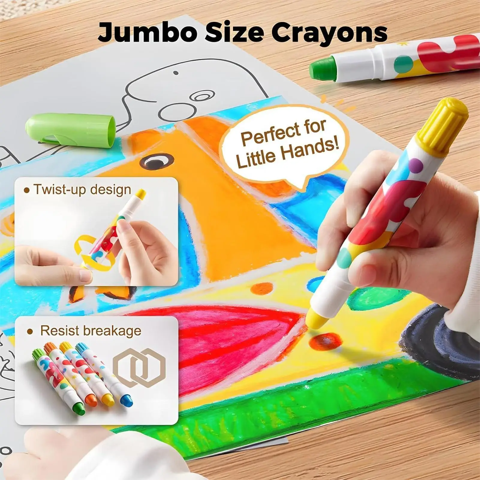 Twistable Washable Crayons 12/24/36/48 Colors Quick Drying Non Toxic Art Supplies for Kids Home School Arts Crafts Birthday Gift - 2