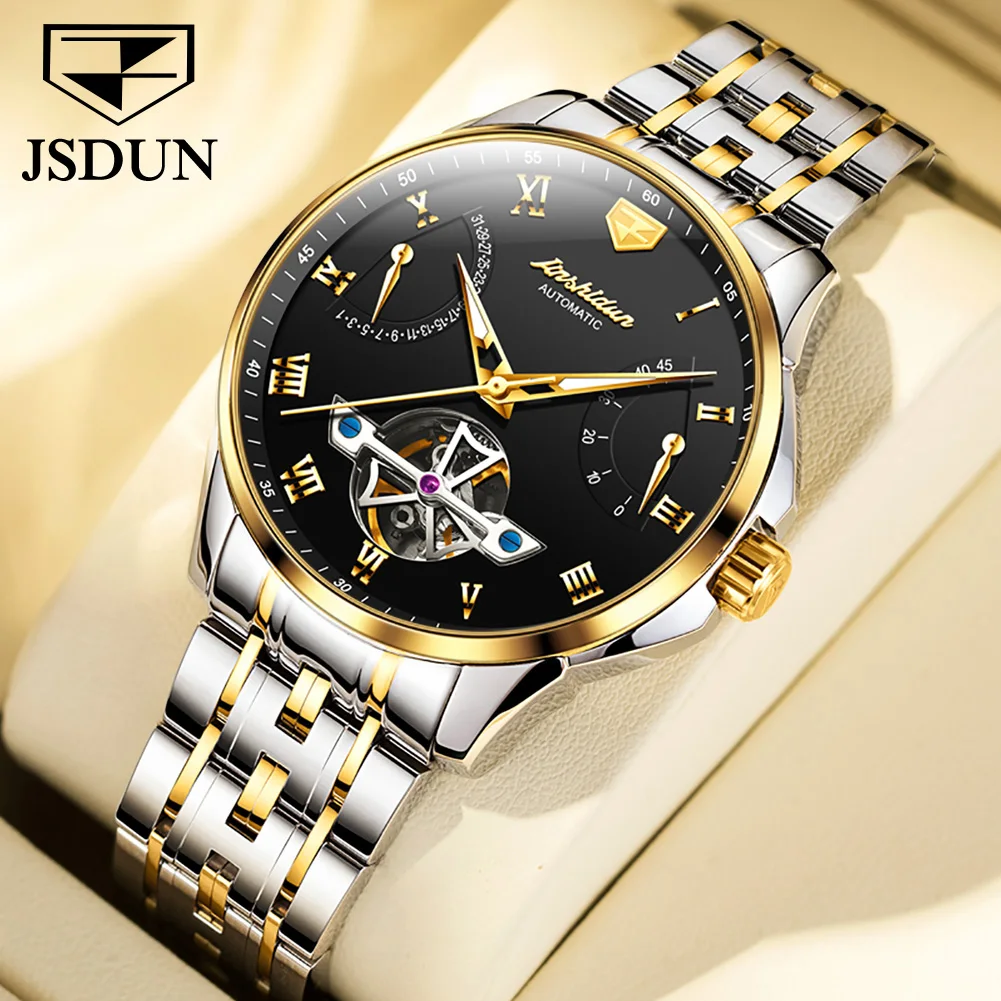 

JSDUN Luxury Men Automatic Mechanical Wristwatch Stainless Steel Watch Top Brand Sapphire Glass Men Watches reloj hombre 8912
