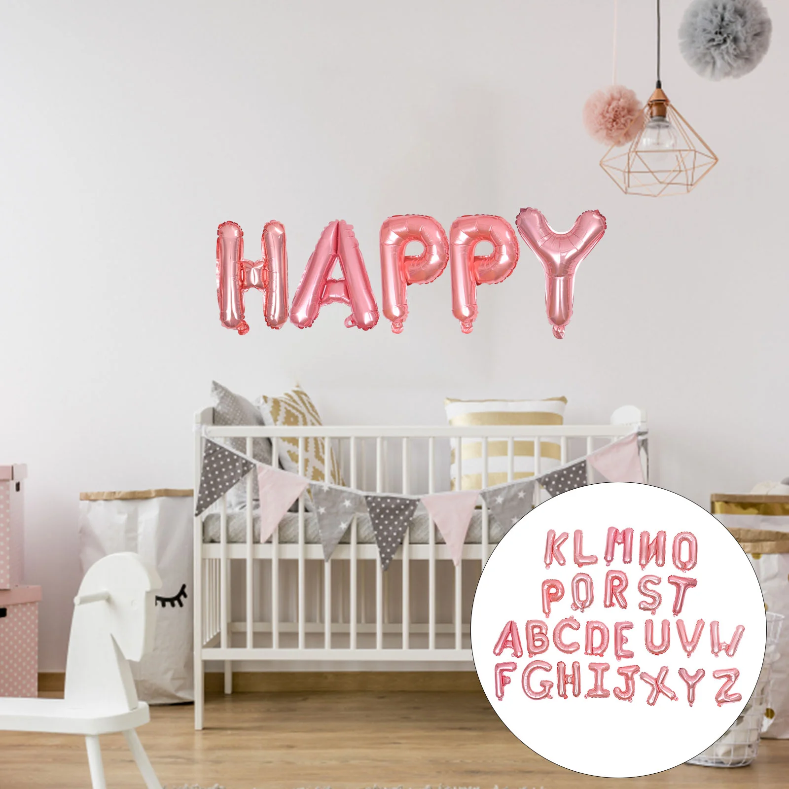 

Letter Balloons, 26PCS 16Inch Alphabet Letters Foil Balloon Create Your Balloon Banner Blow Balloons Celebration Rose