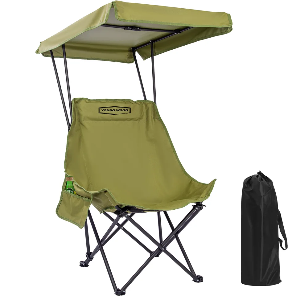 YOUNG WOOD ポータブル キャンプチェア ビーチチェア シェードキャノピー付き 折りたたみ軽量 特大 すべての人に適し 開閉が簡単 Sa726fce27de9441885b67212a94b3