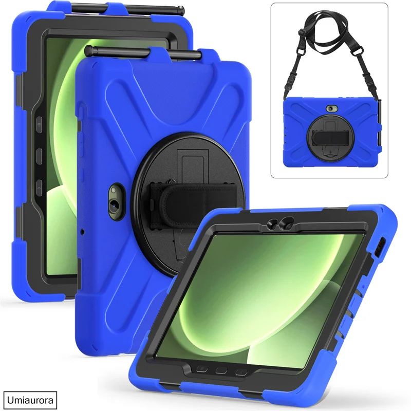 Shockproof Rugged Tablet Case with Hand and Shoulder Strap - Stand Feature Included