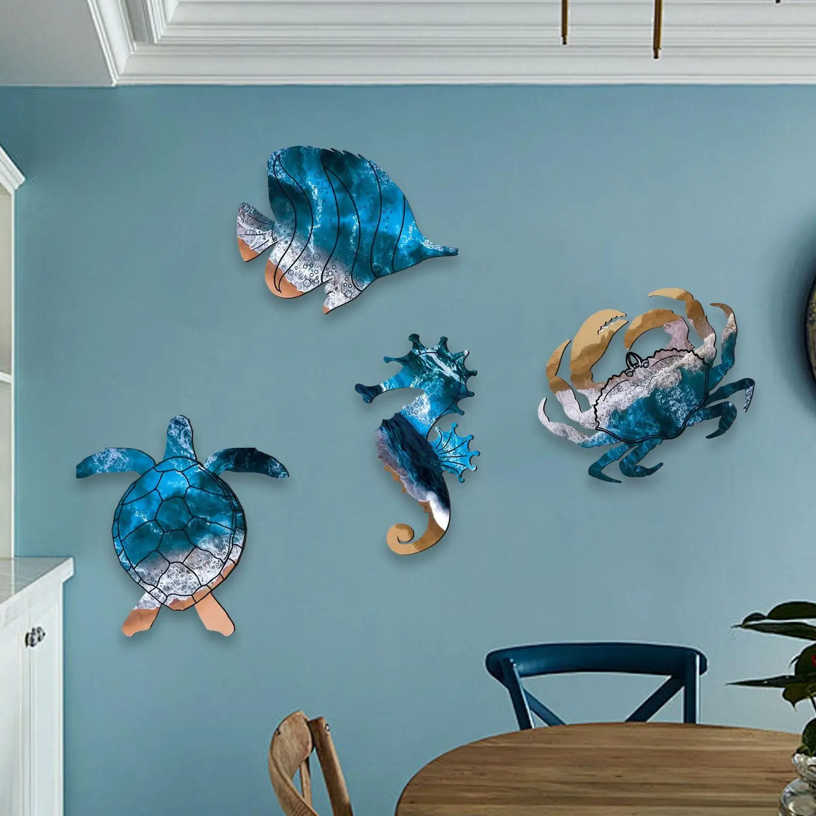 Ocean Beach Themed Wooden Wall Art Nautical Room Hanging Decor for Living Room Lake House Cafe