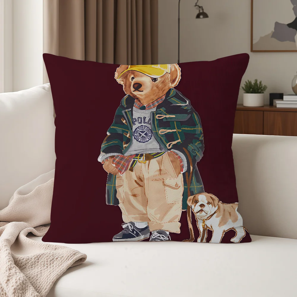 Modischer P-Polo B-Bears Kissenbezug, geeignet für Schlafzimmer, Wohnzimmer, Autos, Heimdekoration – Detail 8