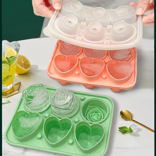 4 Grid Rose Flower Ice Cube Maker Silicone Ice Cube Mould Rose Flower Ice  Cube Mold Whiskey Silicone Ice Box - AliExpress