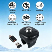Trackball Ring Mouse Bluetooth Wireless Dual-mode Air Mouse for PPT Browsing Tiktok YouTube Novel Page Turning PC Tablet Phone 1