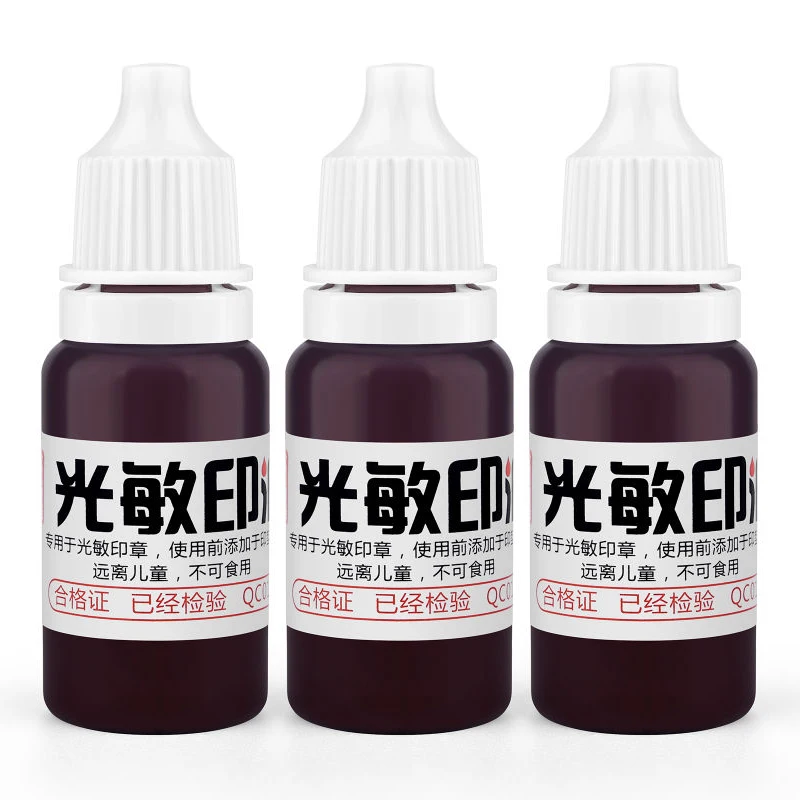 10ml Waterproof Ink for Clothing - Blue, Red, Black - Ideal for Student and Kids' Name Stamps