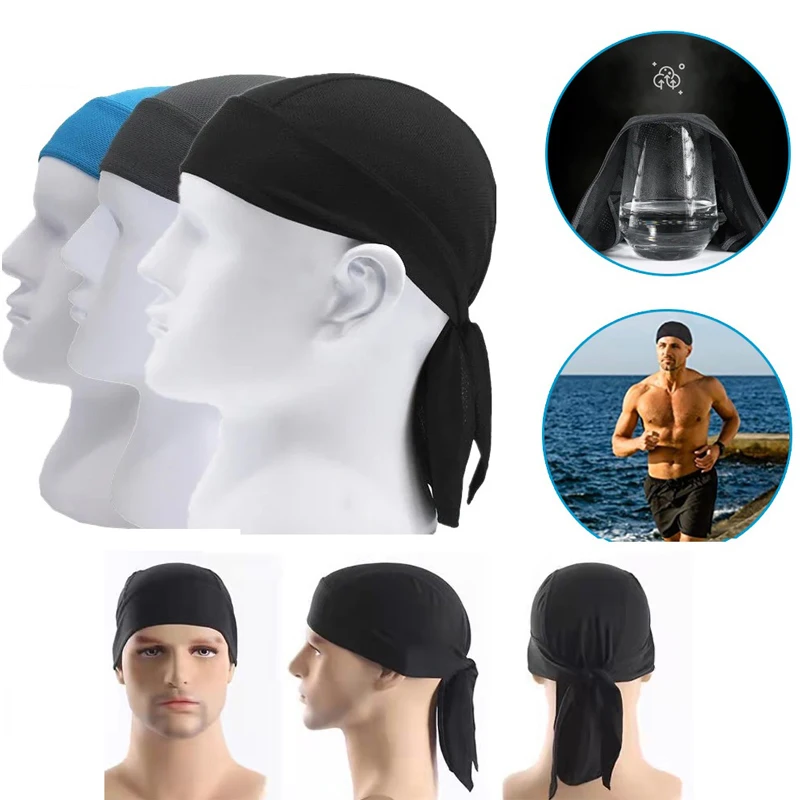 Quick Dry Pure Cycling Durag Head Sciarpa Summer Men Running Riding Bandana Foulard Ciclismo Pirate Cap Headband