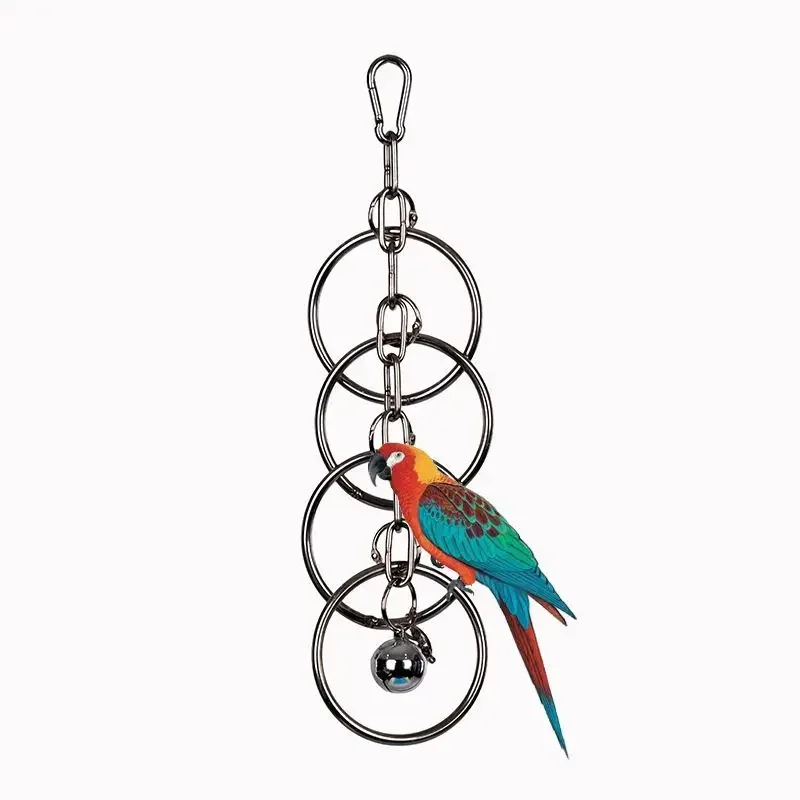 parrot toy bird toy bird cage accessories parrot 304 stainless steel toy gnawing climbing large medium-sized diamond gray machine puzzle bird cage display rack hanging