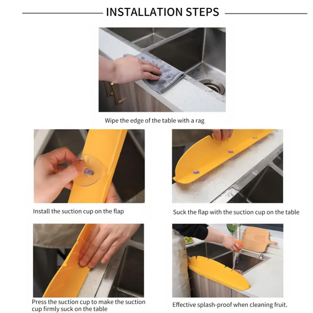 Kitchen Sink Water Splash Guards Anti-Splash Water Baffle Board With Suction Cup Oil-Proof Baffle Screen Kitchen Accessories