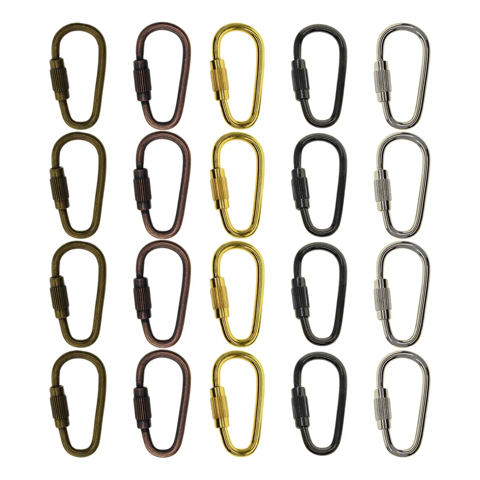 Mini Carabiner Clip Durable Steel Snap Hook Locking D Ring for Bag Strap Keychain Outdoor Equipment