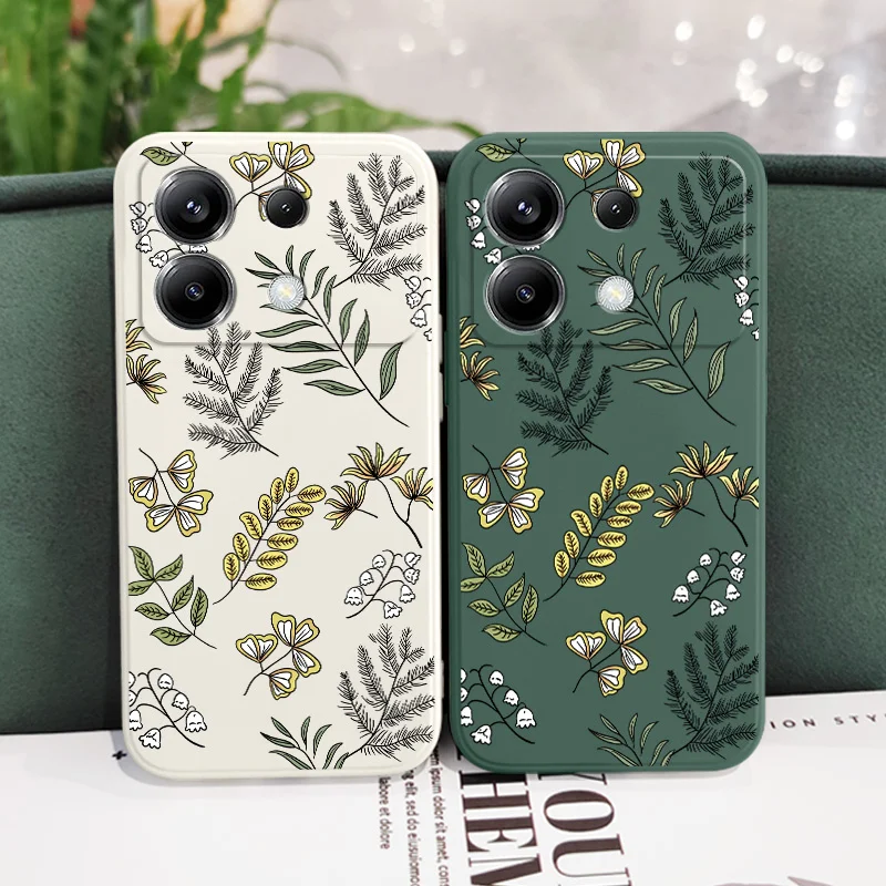 Elegant Leaf Design Silicone Phone Case - Stylish Protective Cover
