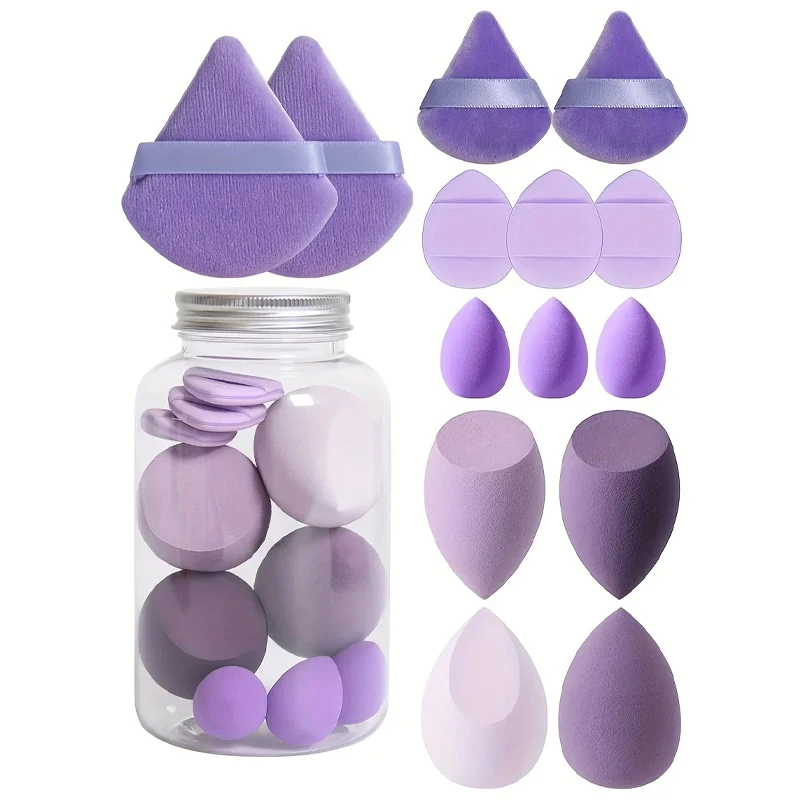 Luxury Super Soft Makeup Sponge Set with Storage Jar - Beauty Tools and Accessories