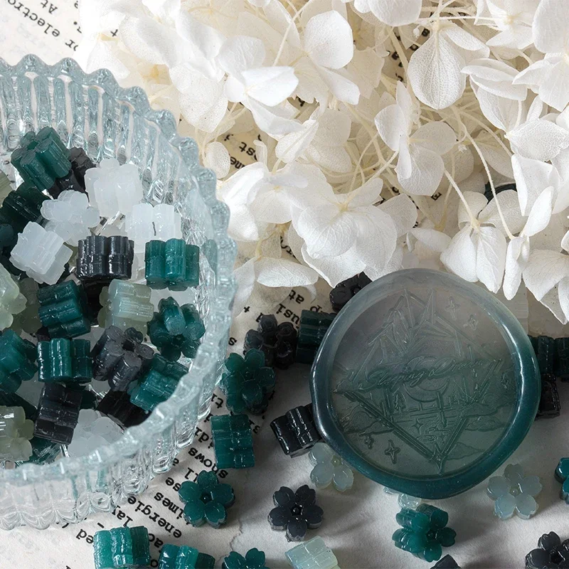 120pcs Jade-Textured Translucent Pearlescent Wax Beads for Sealing Stamps, DIY Crafts, Decorative Supplies