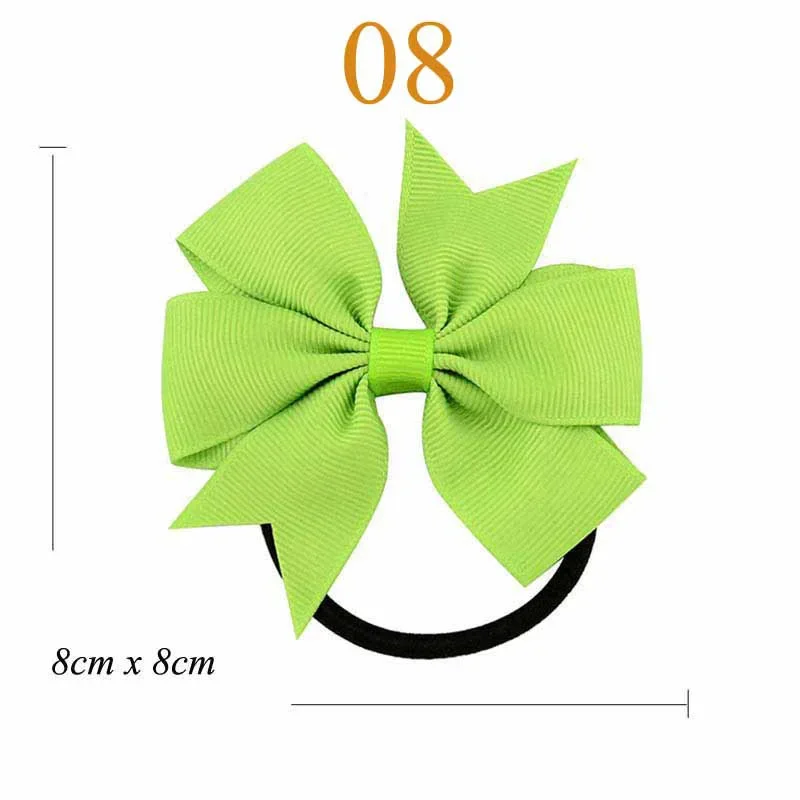 Elastic Hairband with 3 Knot and Floral Ribbon Accents - Handmade Girls' Party Hair Accessory