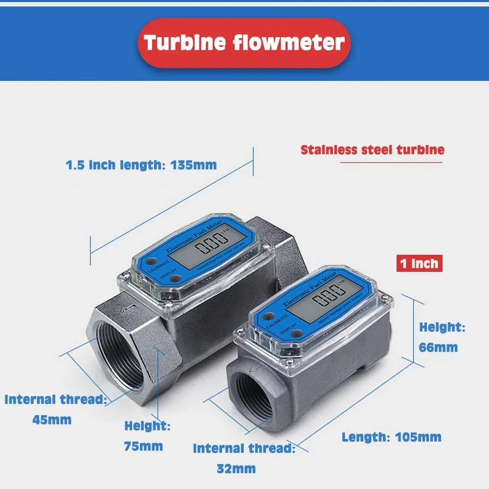 Digital Turbine Water Flow Meter Flowmeter Gauge PCB Electronic Flow Indicator S