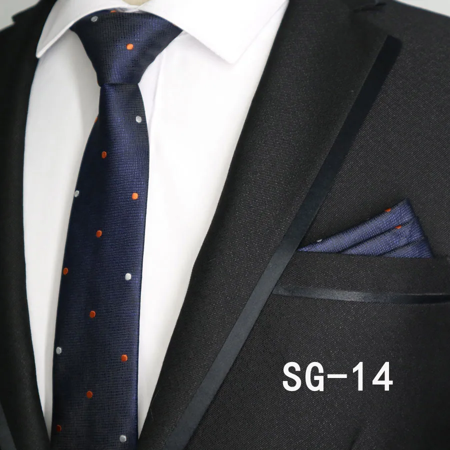 Neueste Krawatte Set Dünne 6CM Herren Krawatte Krawatten Sets Für Mann Plaids Streifen Dot Jacquard Krawatte Business Party corbatas – Detail 15