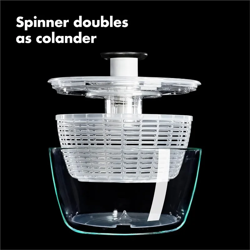 OXO Good Grips Glass Salad Spinner, Large/6.22 Quart, Clear 5