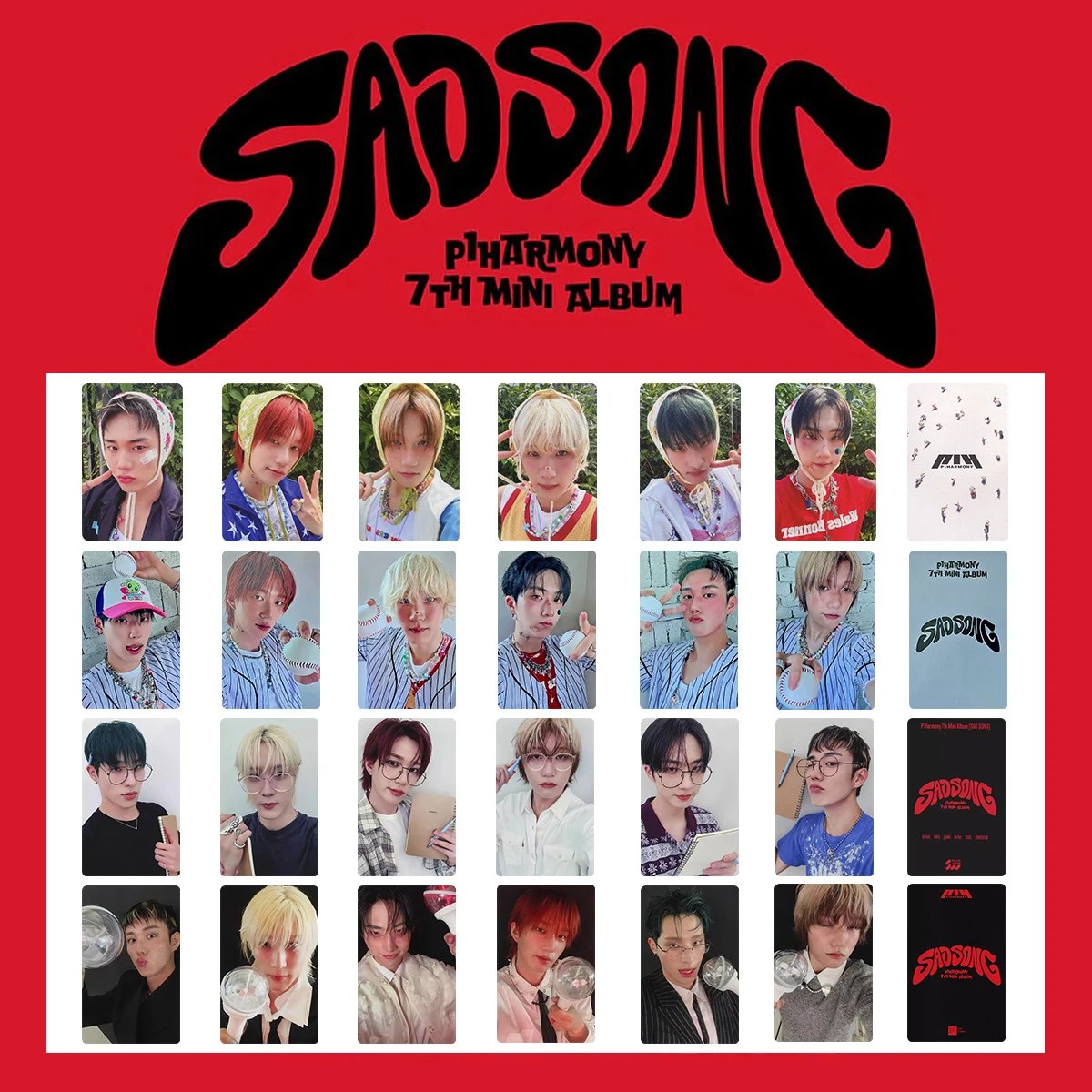 Kpop P1Harmony SAD SONG Album Photocards 6/24Pcs/Set Collectible Cards For Fans Gifts