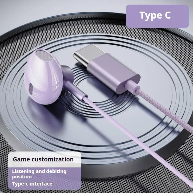 #Type C&3.5mm Wired Earphones In-Ear Headphones 9D Hifi Stereo Headset Noise Reduction Gamer Earbuds Handfree in mic for Samsung 2