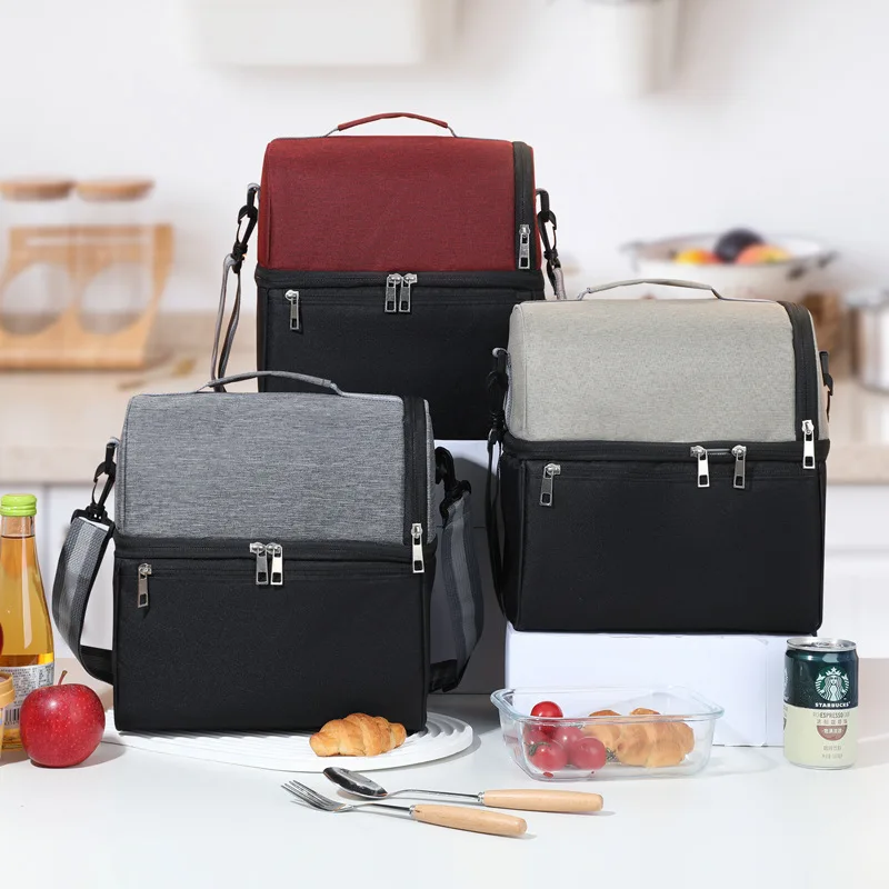 Outdoor Camping Picnic Bag Portable Lunch Bag Food Thermal Insulated Box Food Storage Bags Bento Pouch Dinner Container Handbag
