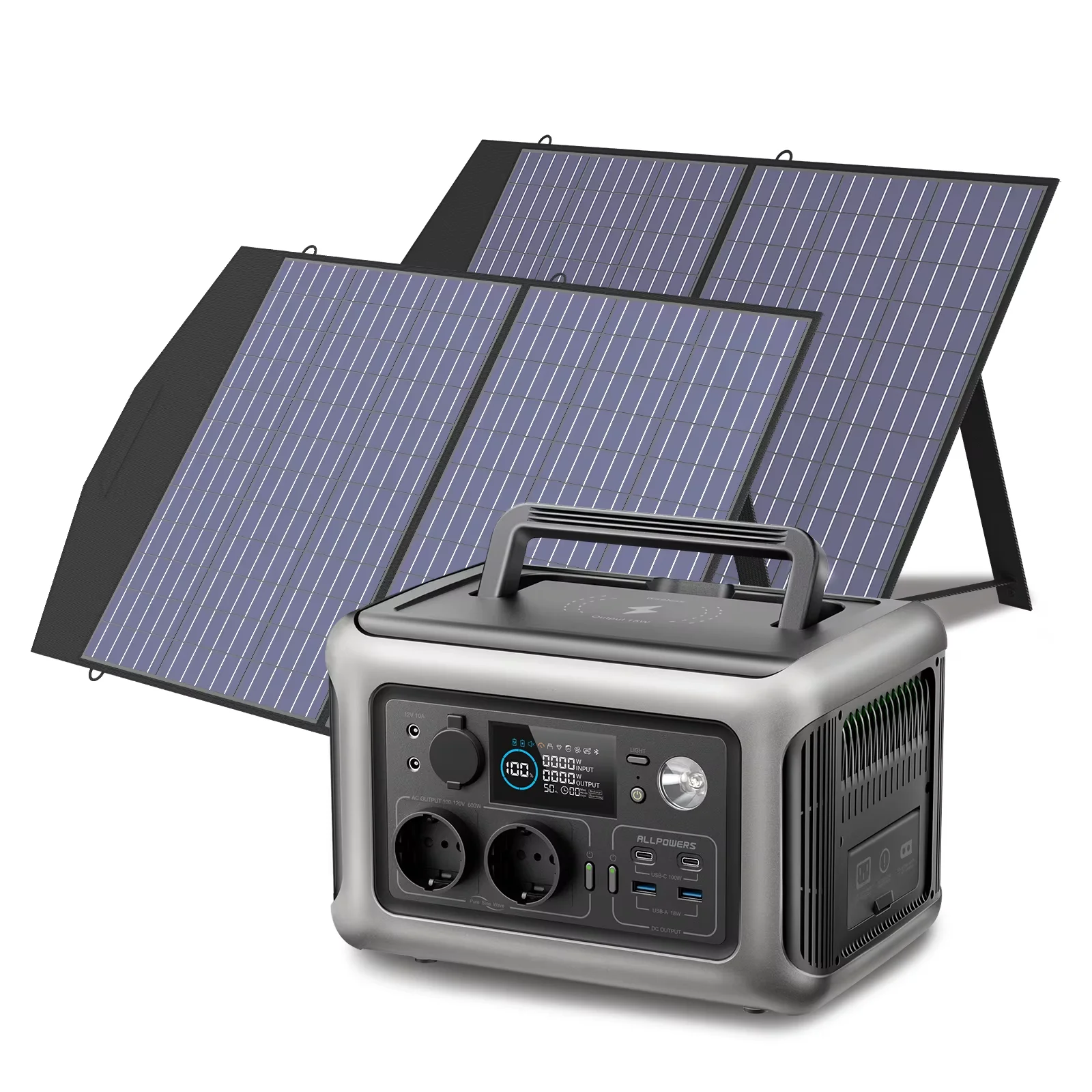 ตัวเลือกสินค้า เครื่องกำเนิดไฟฟ้าพลังงานแสงอาทิตย์แบบพกพา 600W พร้อมแผงโซลาร์เซลล์