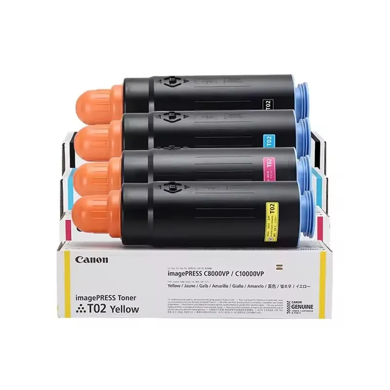 1Set/KCMY Original New T02 Toner Cartridge For Canon IPR C8000VP C9010VP C10000VP C10010VP