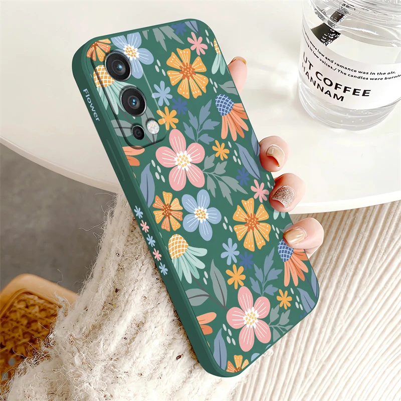 Vibrant Floral Art Shockproof Silicone Phone Case – Anti-Drop Soft Cover