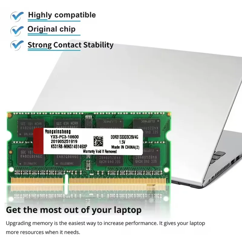 10개 세트 DDR3 DDR3L RAM 4GB 8GB 1600MHZ 1333MHZ 노트북 노트북 PC3 12800S 10600S 메모리 도매
