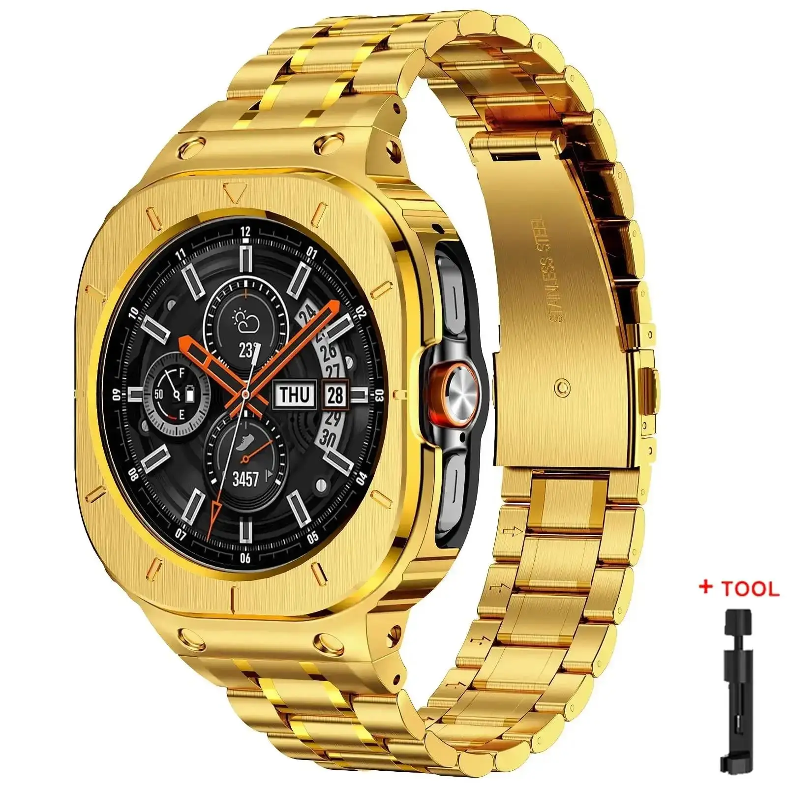 Premium Stainless Steel Watch Strap - Elegant Metal Band Bracelet Accessory