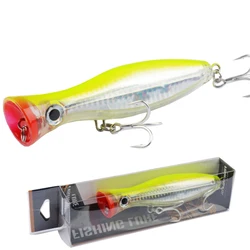 Big Popper Floating Wobbler Topwater Fishing Lure with Treble Hooks - 43g12.5cm (YELLOW)