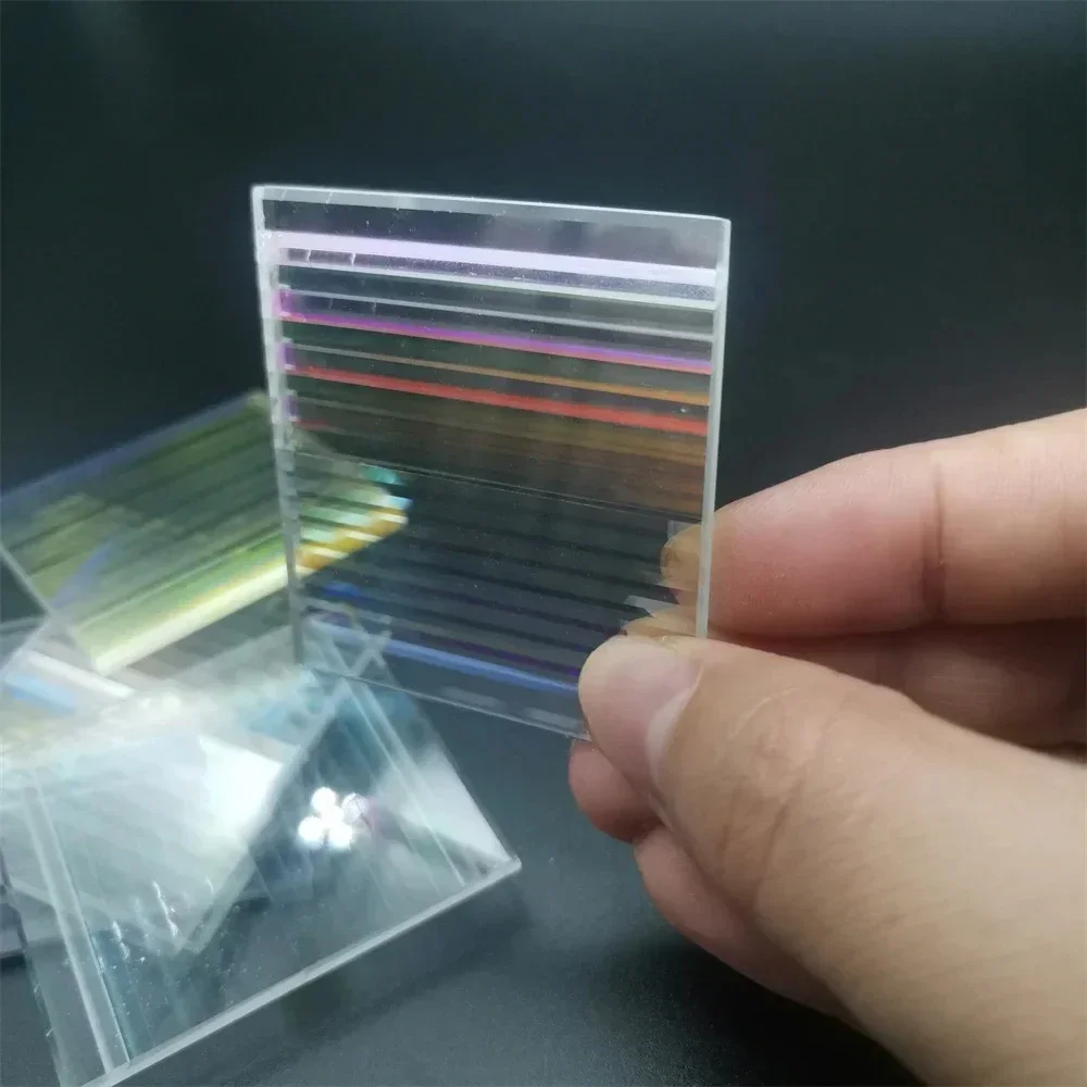 10pcs 34X29/33x31mm 결함 프로젝터 LCD 격자 프리즘 직사각형 이색 프리즘 광학 유리 장식 미술 DIY 디자인