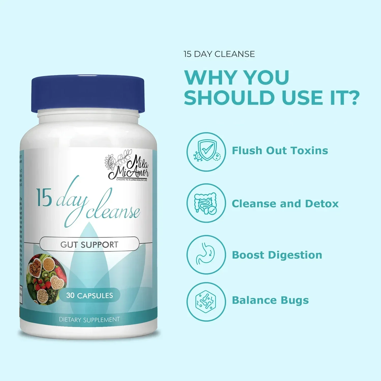 Capsule Slimming Cleanse 15 Day Cleanse Colon Digestive Health Constipation and Bloating Relief Weight Management