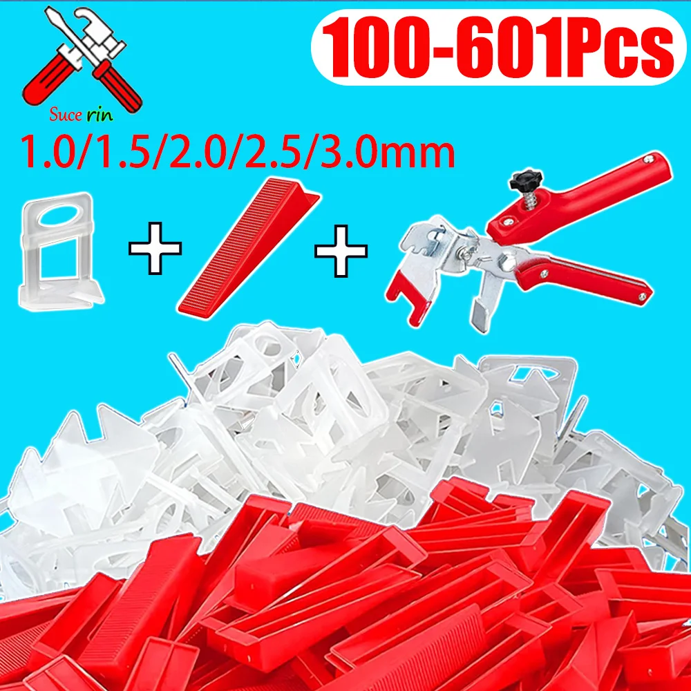 1-601PC Wall Floor Tile Leveling System Clips Ceramic Leveler Spacer Plier Wadge Kit for Tile Laying Construction Building Tools 1