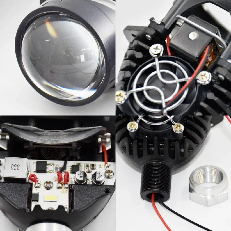 Car Headlight Ronan 40W 2.5'' Bi-Led Lens for H1 H4 H7 9005/9006 Socket Car Headlight Retrofit Upgrade Full Kit with LED Shrouds White Yellow