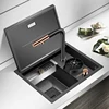 New Nanometer Hidden Bar kitchen Sink SUS 304 Stainless Steel Flip Cover Hidden Handmade Bar kitchen Sinks With Cup Rinser 2