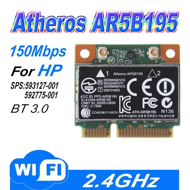 Qualcomm Atheros Ar9285 Ar5b195 150m+Bt3.0 Half Mini Pci-E.