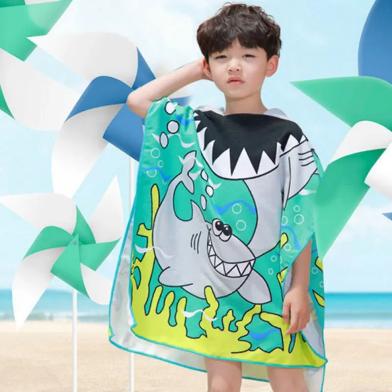 

Cartoon Cute Microfiber Bath Blanket Kids Baby Girls Fish Scale Dinosaur Crocodile Shark Girl Beach Towel Toddler Swim Towel