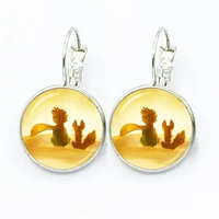 New Arrival Le Petit Prince Round Stud Earring The Little Prince Jewelry Fairy Tale Glass Cabochon Womens Earrings Gift 2