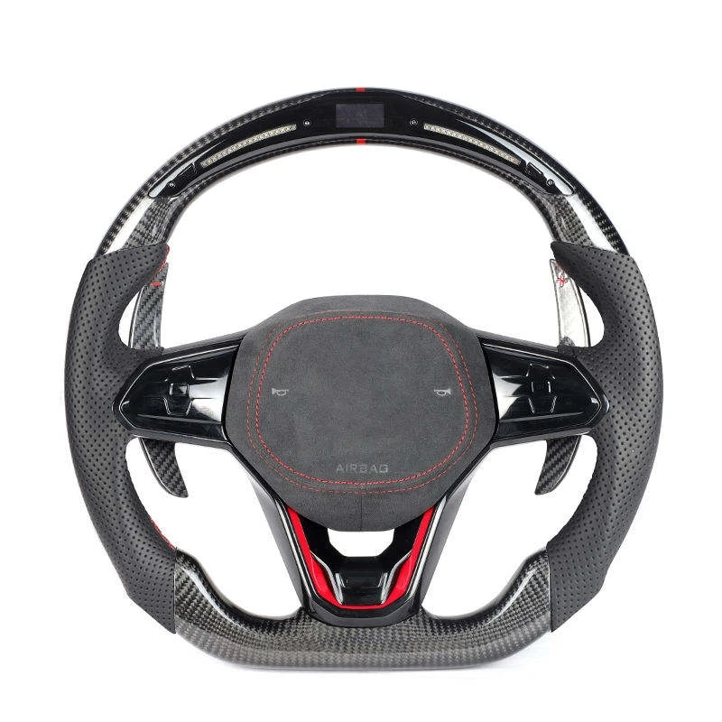 

Leather+carbon Fiber Steering Wheel Suitable for Mk6 Mk7 Mk8 Gti Gtr Golf Old Model To New Model