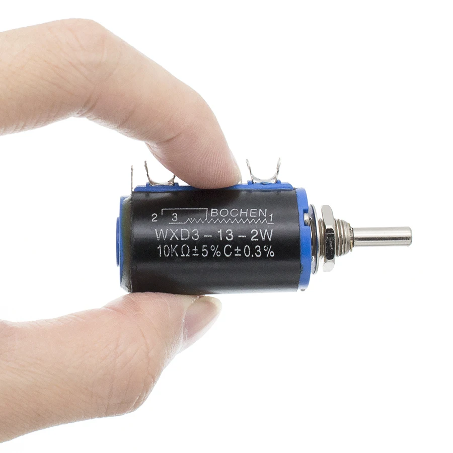 Multiturn Potentiometer, Rotary Potentiometer, Electronic Components WXD3-13-2W Shaft Dia 100Ohm 1K 10K 100K 101 102 103 104 Ohm Rotary side Multiturn Potentiometer