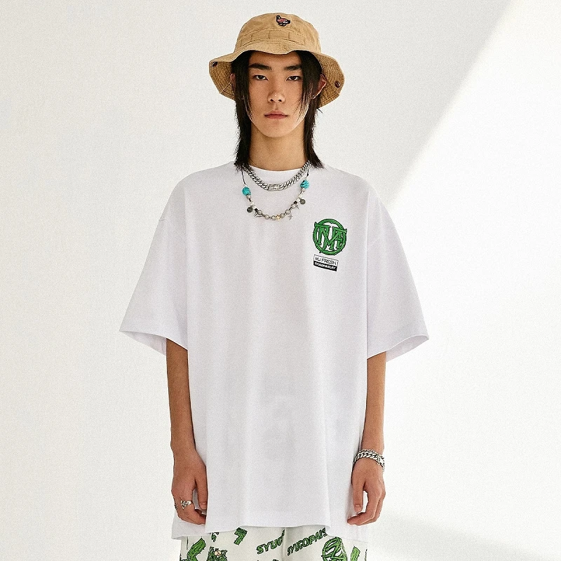 

Мужская Летняя одежда Nn, футболка с коротким рукавом, хип-хоп принт на спине, белая мужская футболка