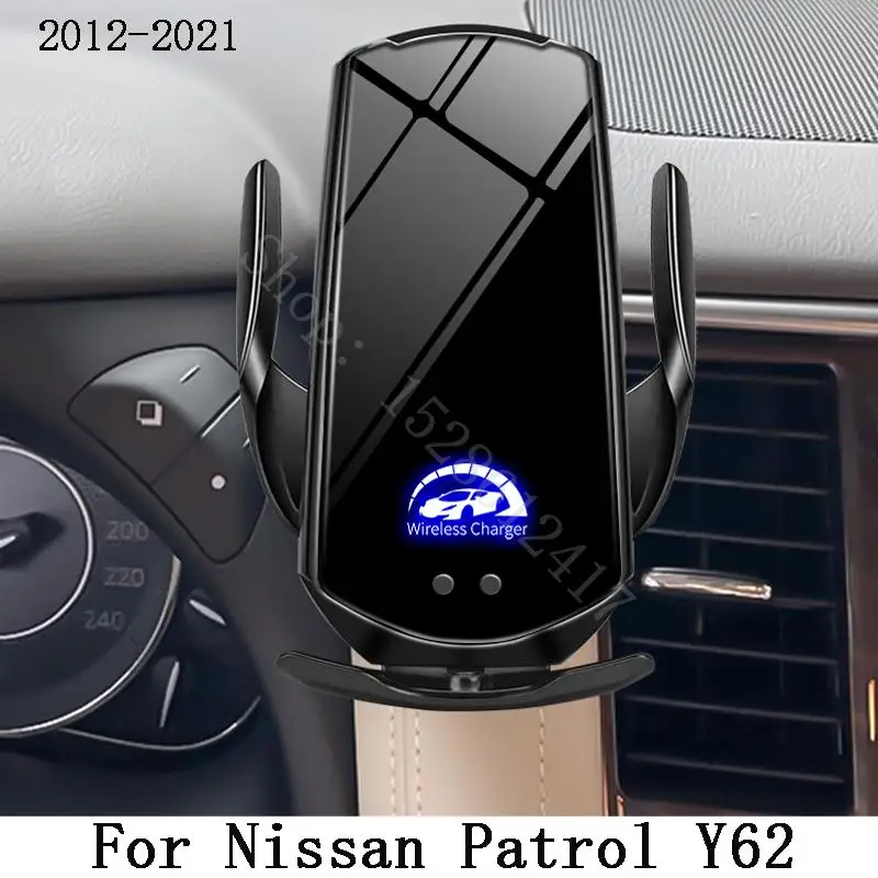 

Car Phone Mount Holder For Nissan Patrol Y62 2012-2021 Wireless Charging Interior Special Mount Navigation Bracket Accessories