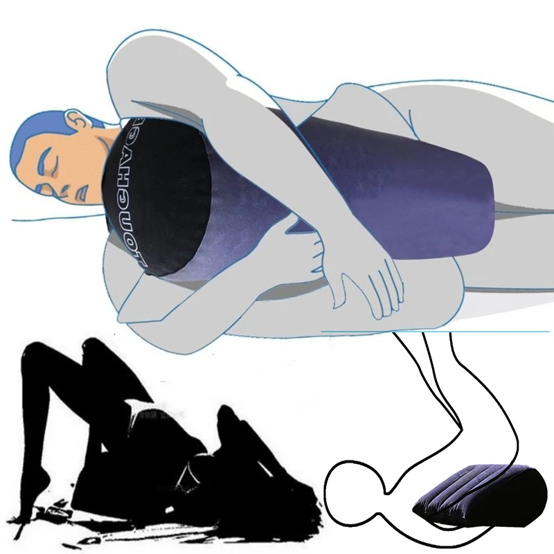 Flocking Inflatable Sex Aid Pillow For Women Masturbation