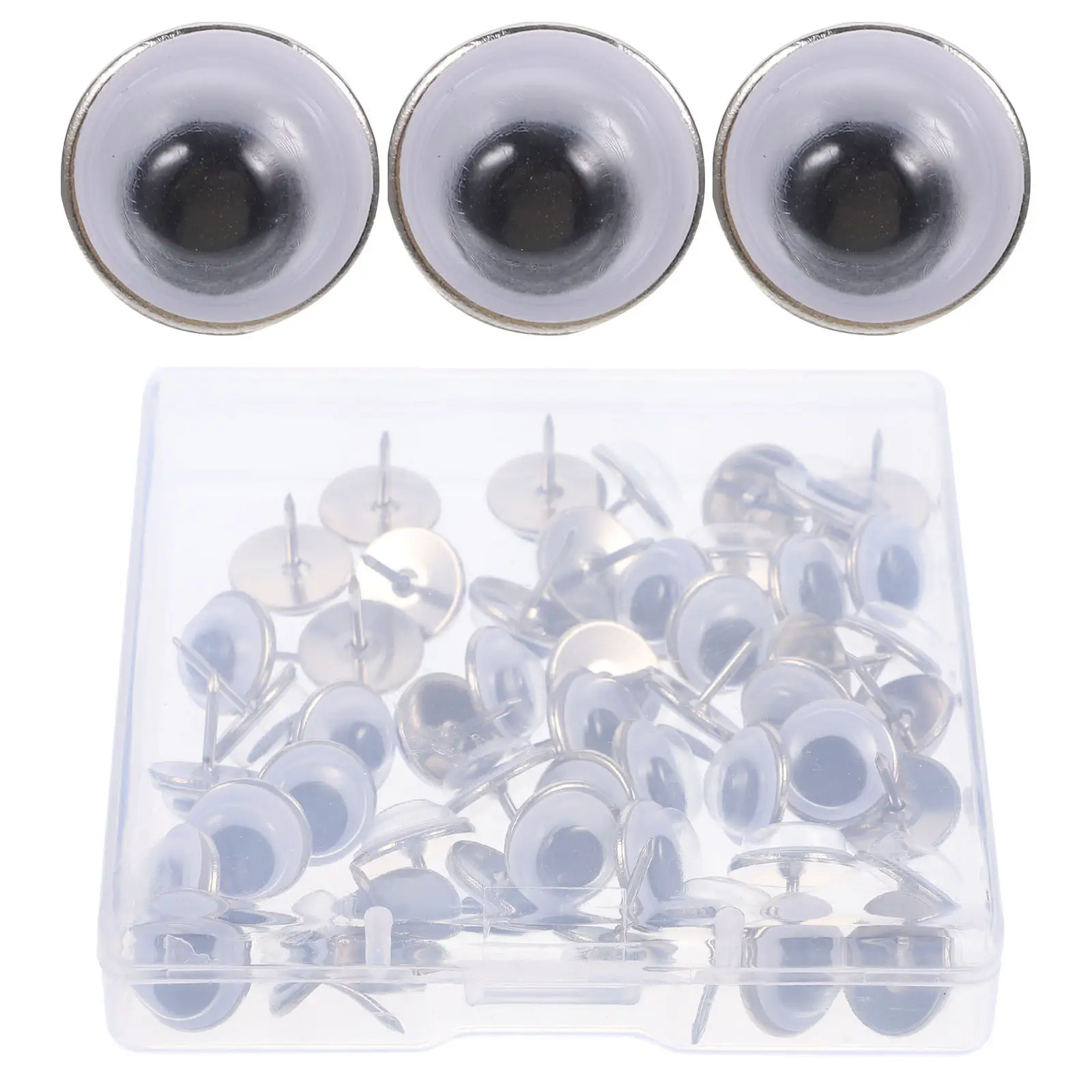 50Pcs 휴대용 눈 모양의 푸시 핀 메시지 보드 용 다기능 압정 코르크 스트립 지도 마킹 사무실 홈 장식