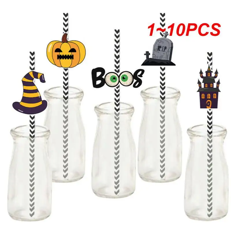 

1~10PCS Halloween Decorative Straws Interesting Unique Convenient Durable Decoration Disposable Straw Horror Theme Decoration