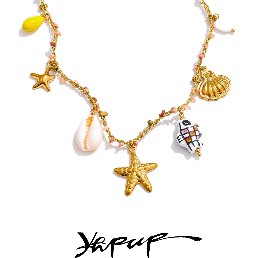 Yhpup Jewelry Stainless Steel Golden Collar