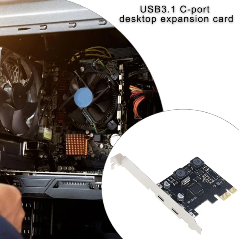 2 포트 USB C 5Gbps 데이터 이동 기능용 USB 3.1 Gen1 PCIe 카드